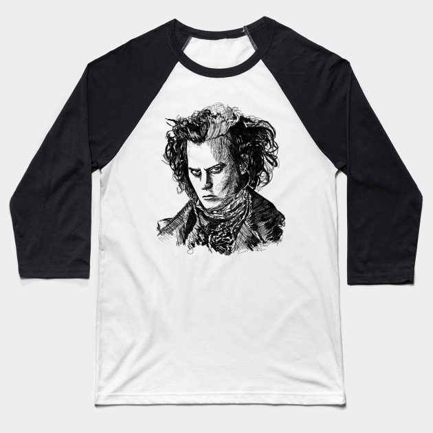 Sweeney Todd Baseball T-Shirt by ImSomethingElse